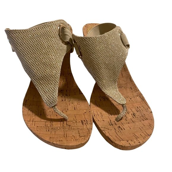 White Mountain Goring Aida cork wedge thong sling back sandals women's size 9.5M - Picture 3 of 8